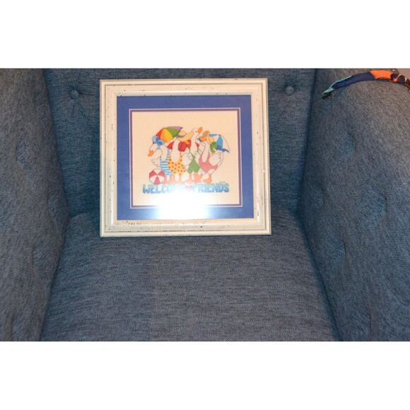 Needlepoint Framed Geese Goose Family 2000s Fun Fun Fun - Picture 5 of 7